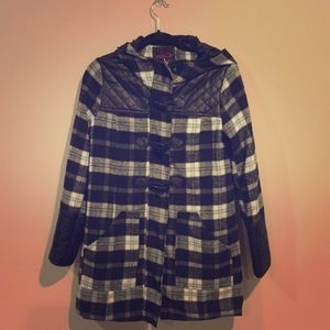 Black and Blue Plaid Coat